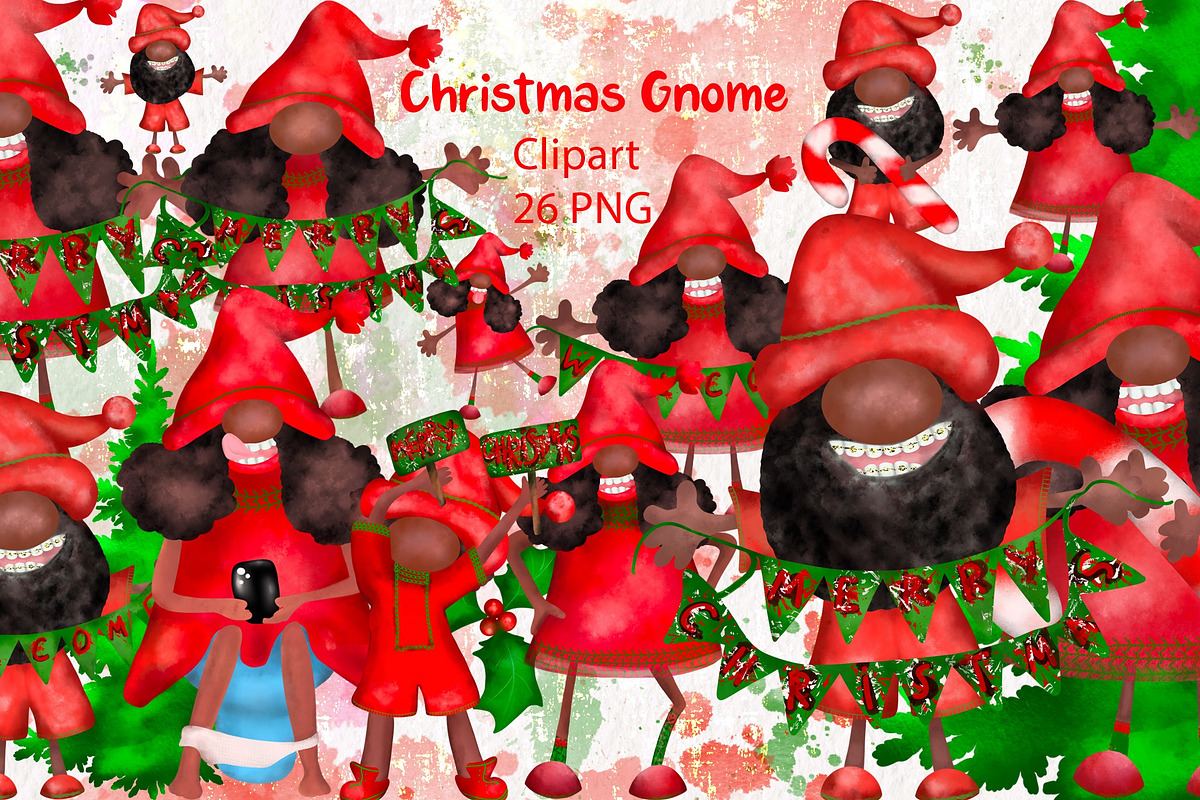 African American Christmas Gnomes, an Object Graphic by TanuschArts (Photo 2 of 6)