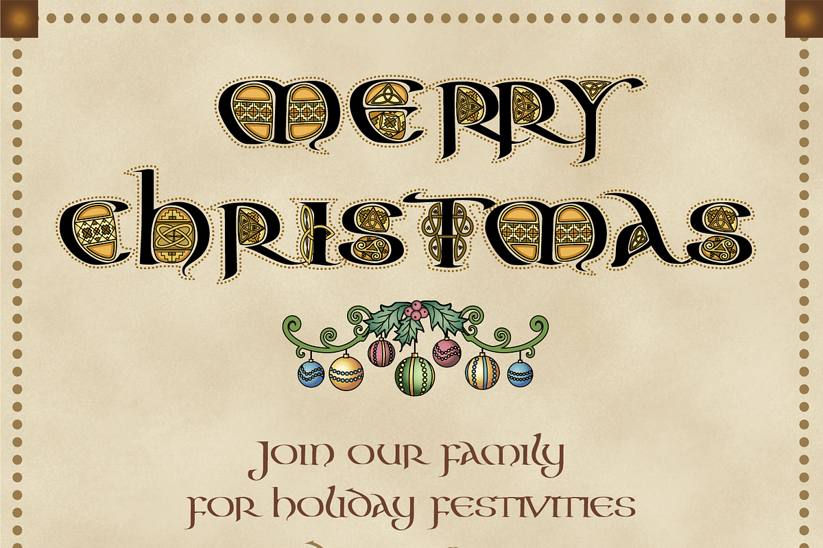 CELTIC Color FONT- AonManuscriptAntq, a Script Font by AonCelticArt (Photo 3 of 4)