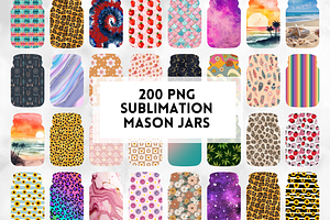 200+ mason jar sublimation designs