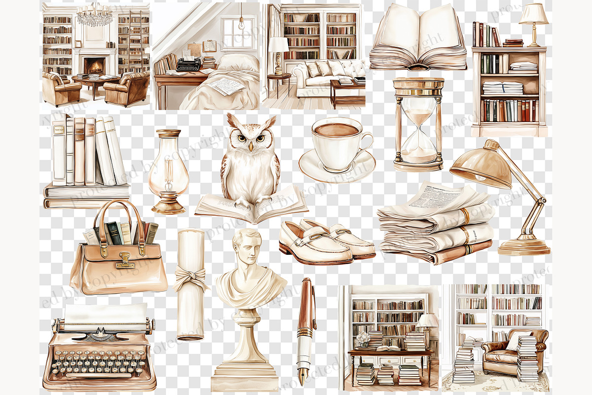 Cozy Reading Nook Clipart, a Person Illustration by GlamArtZhanna (Photo 6 of 8)