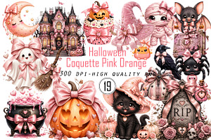 Coquette Pink Halloween Clipart, a Seasonal Illustration by Designworld