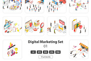 Digital Marketing Set 01, an Illustration by AndriiStore (Thumbnail 1 of 10)