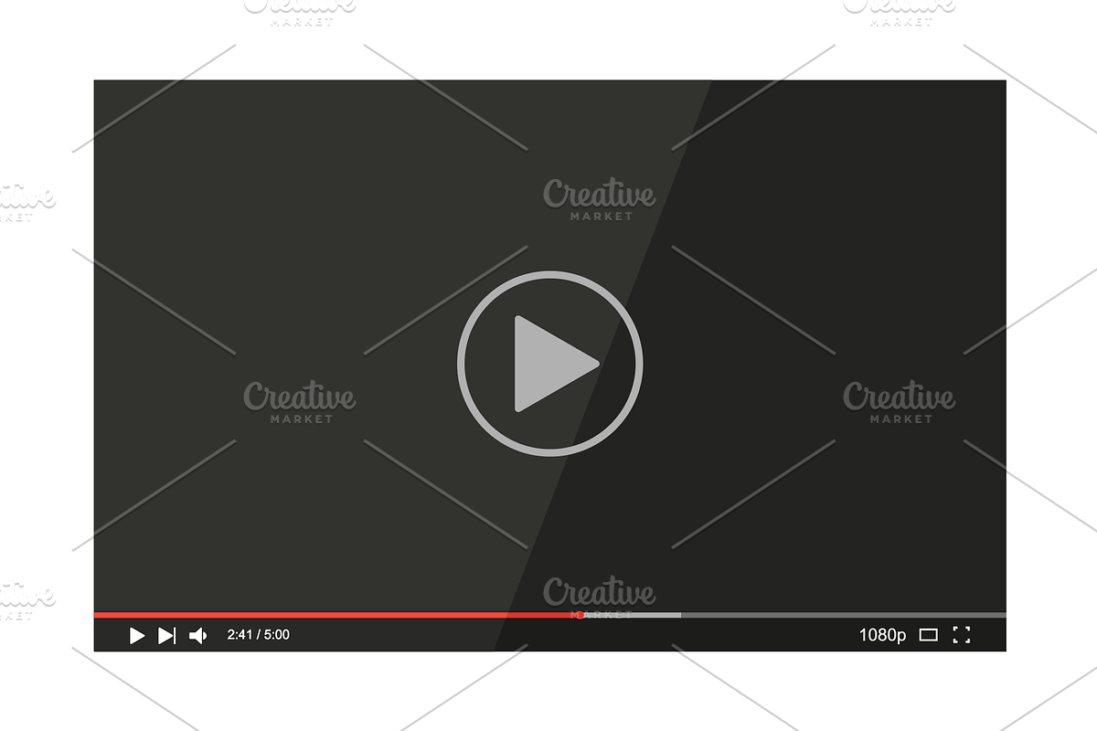 Video player with button play, an Object Graphic by VIVAT Design Studio