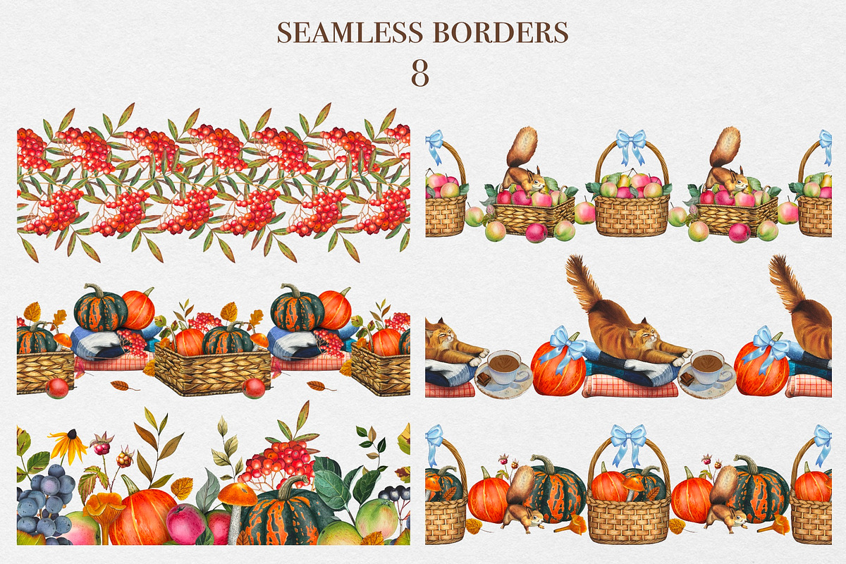 Watercolor Autumn Harvest Clipart, a Seasonal Illustration by DiashaArt (Photo 14 of 17)