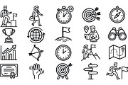 Goal Achievement Icon Set, an Illustration by designvectx (Thumbnail 2 of 3)