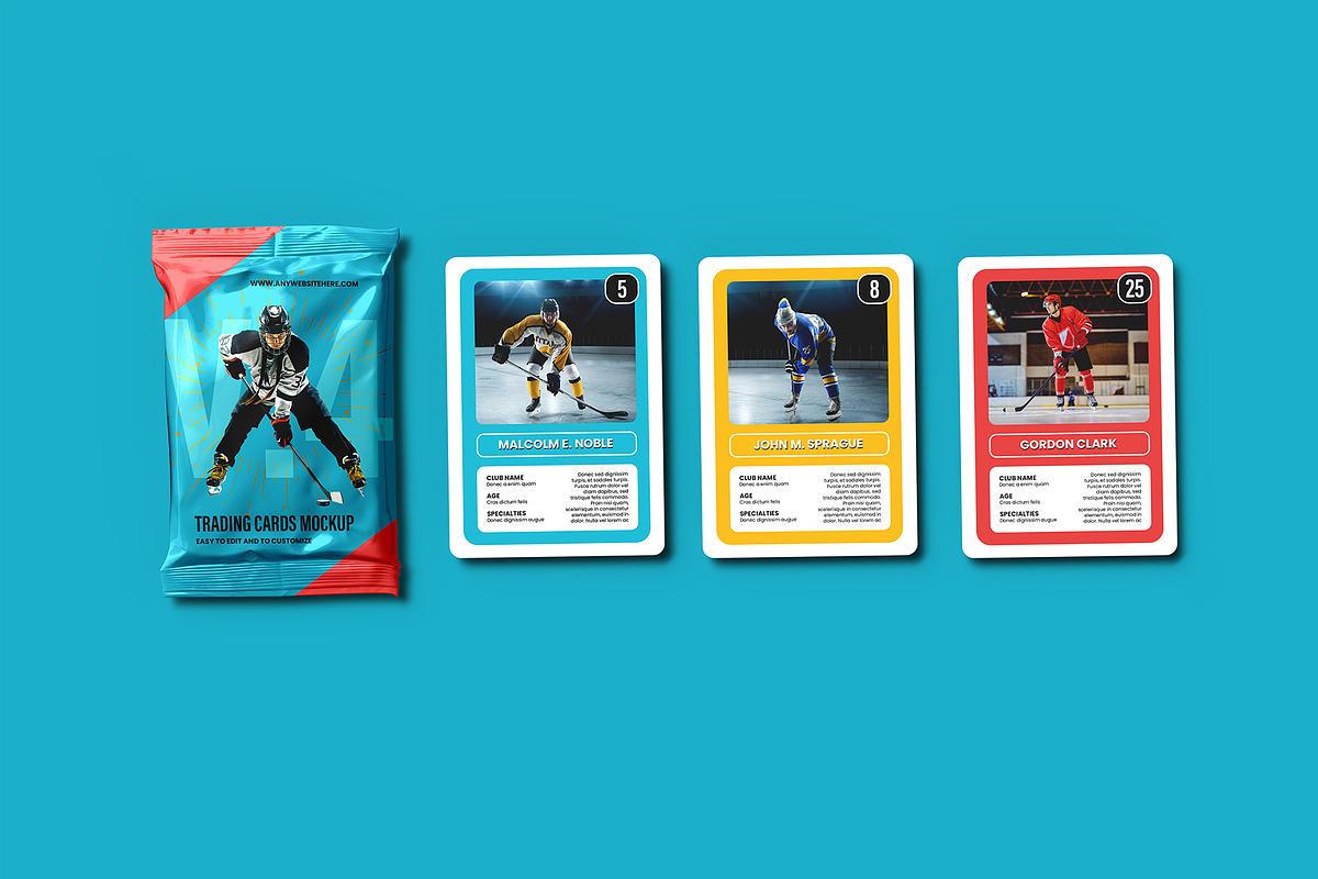 Trading Cards Mockup v.4 - 12 views, a Merchandise Mockup by Illusiongraphic (Photo 8 of 25)