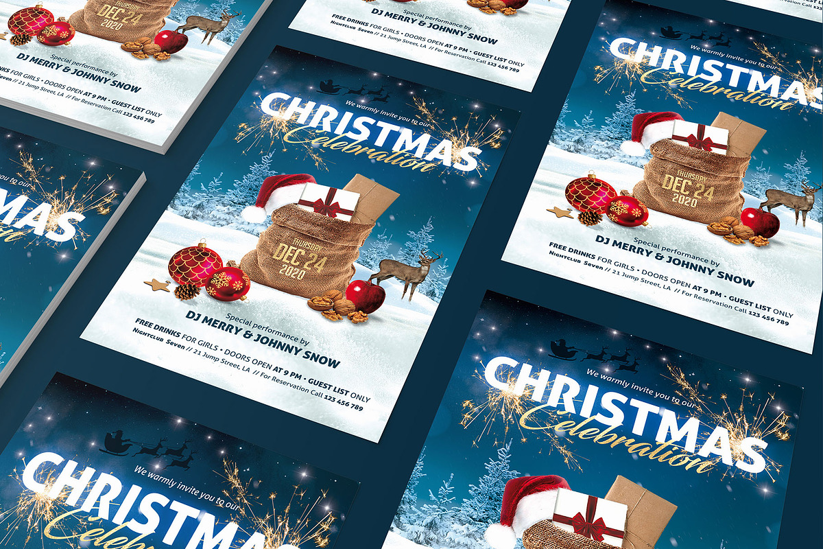 Christmas Celebration Flyer, a Flyer Template by Corrella Design (Photo 3 of 3)