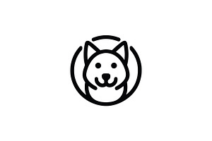 Dog head geometric circle logo, a Branding & Logo Template by Vectorium Studio