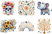 Happy Summer Folk Art Collection PNG, an Illustration by DreamArtGraphic (Thumbnail 4 of 4)