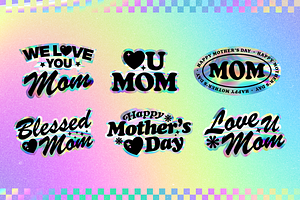 Holographic Mother's Day Stickers