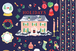 Retro Holiday Clipart Graphics