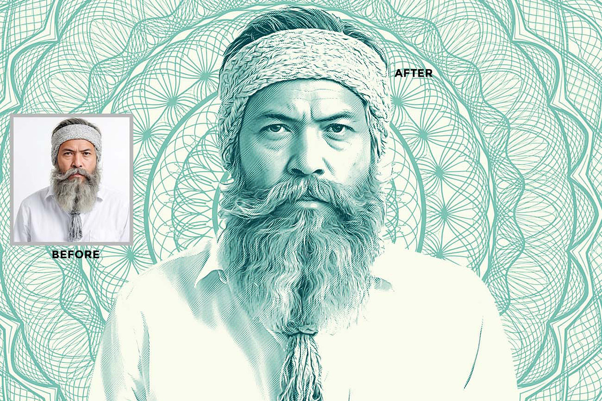 Banknote Engraving FX Ps Action, an Action Add-On by Studio Retouch (Photo 5 of 12)