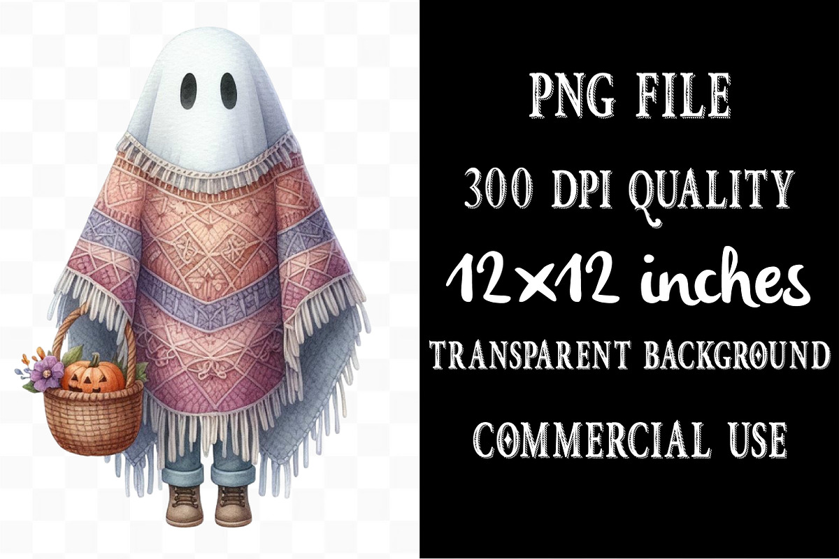 Boho Halloween Trick or Treat PNG, an Illustration by Designking (Photo 4 of 4)