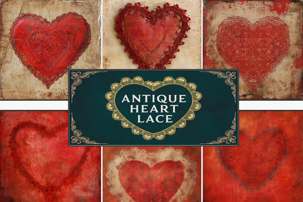 Antique Heart Lace, a Pattern Graphic by Printable Treasure (Photo 1 of 4)