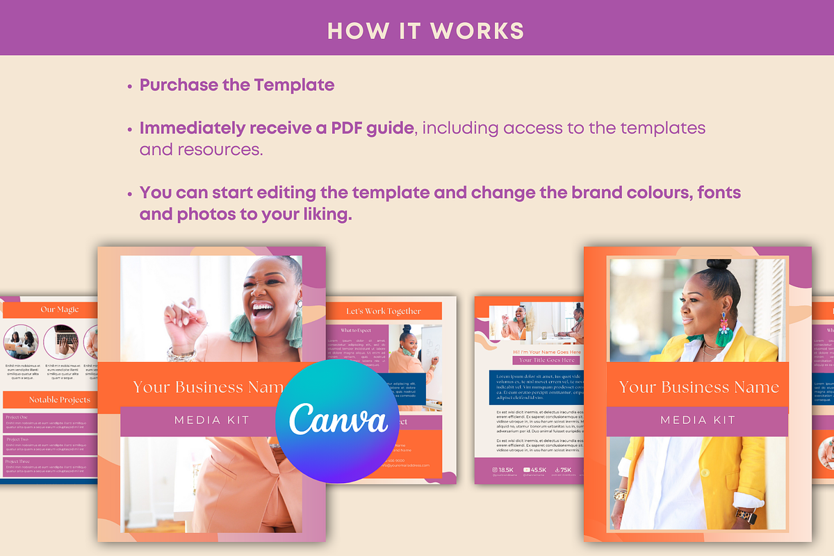 Infopreneur Media Kit Canva Template, a Marketing Template by Templates by Carey (Photo 4 of 6)