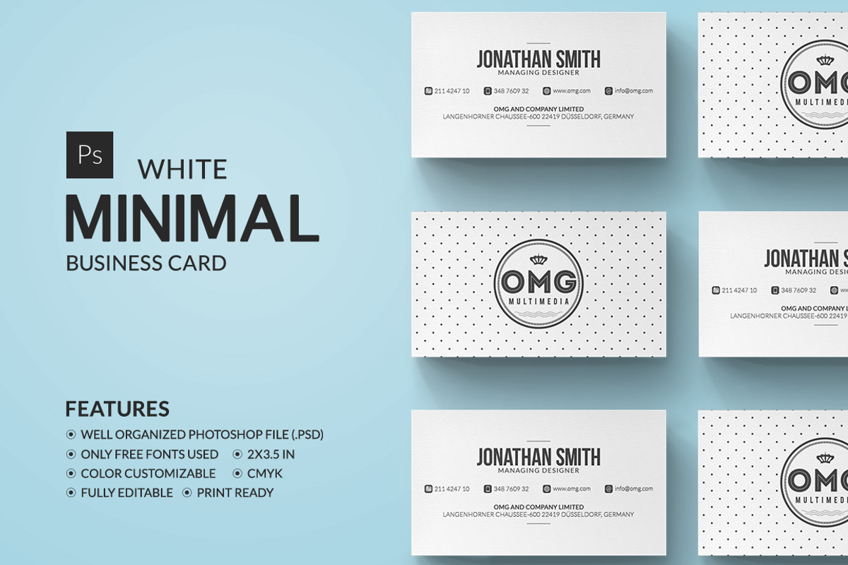 Minimal White Business Card, a Business Card Template by Marvel (Photo 1 of 6)