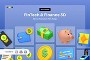 FinTech 3D Finance Icon Pack, a Finance Illustration by twinstd (Thumbnail 1 of 6)