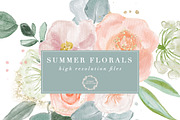 Summer Floral Peony Roses Clipart, a Background Graphic by Essem Creatives (Thumbnail 5 of 5)
