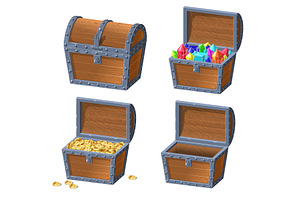 Wooden Chest set, an Object Illustration by piter.goskov