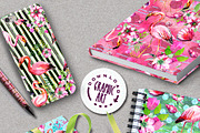 Flamingo Digital Pattern Paper Set, an Illustration by Download Graphic Art (Thumbnail 8 of 9)