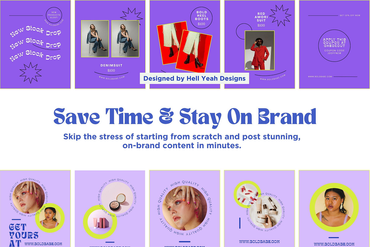 Funky Instagram Carousel Templates, a Social Media Template by Hell Yeah Designs (Photo 6 of 10)