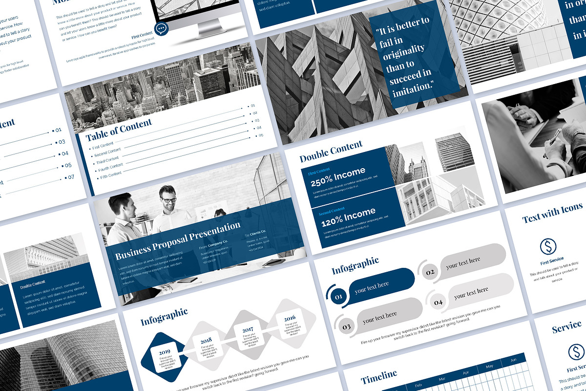 Blue Business Powerpoint, a Presentation Template by Fitra Noor (Photo 1 of 4)