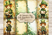 Cute Leprechaun Junk Journal Pages, a Seasonal Illustration by GlamArtZhanna (Thumbnail 1 of 10)