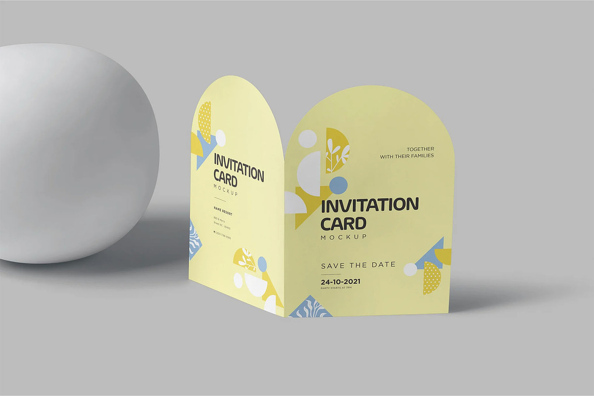 Arch Shaped Invitation Card Mockups, an Advertising Mockup by megostudi0 (Photo 5 of 6)