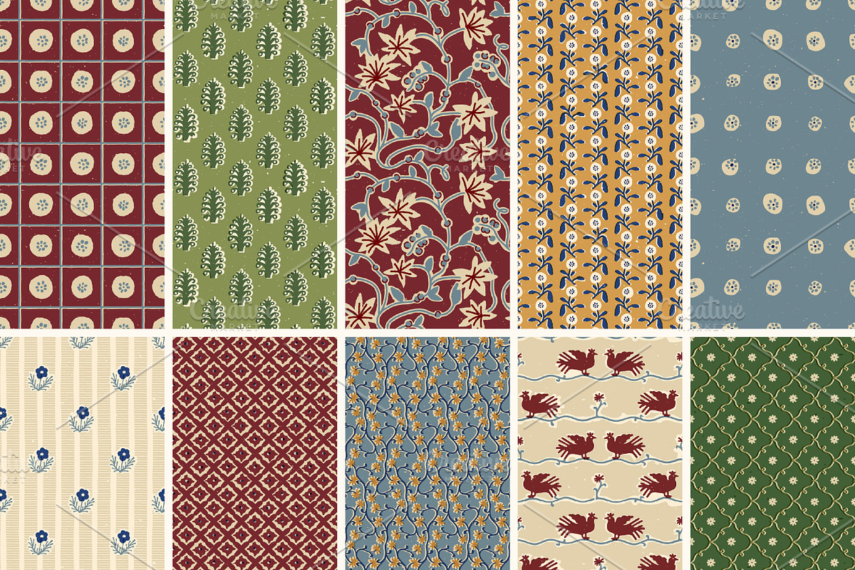 Block Print. Seamless Patterns, a Pattern Graphic by oxygen_8 (Photo 8 of 8)