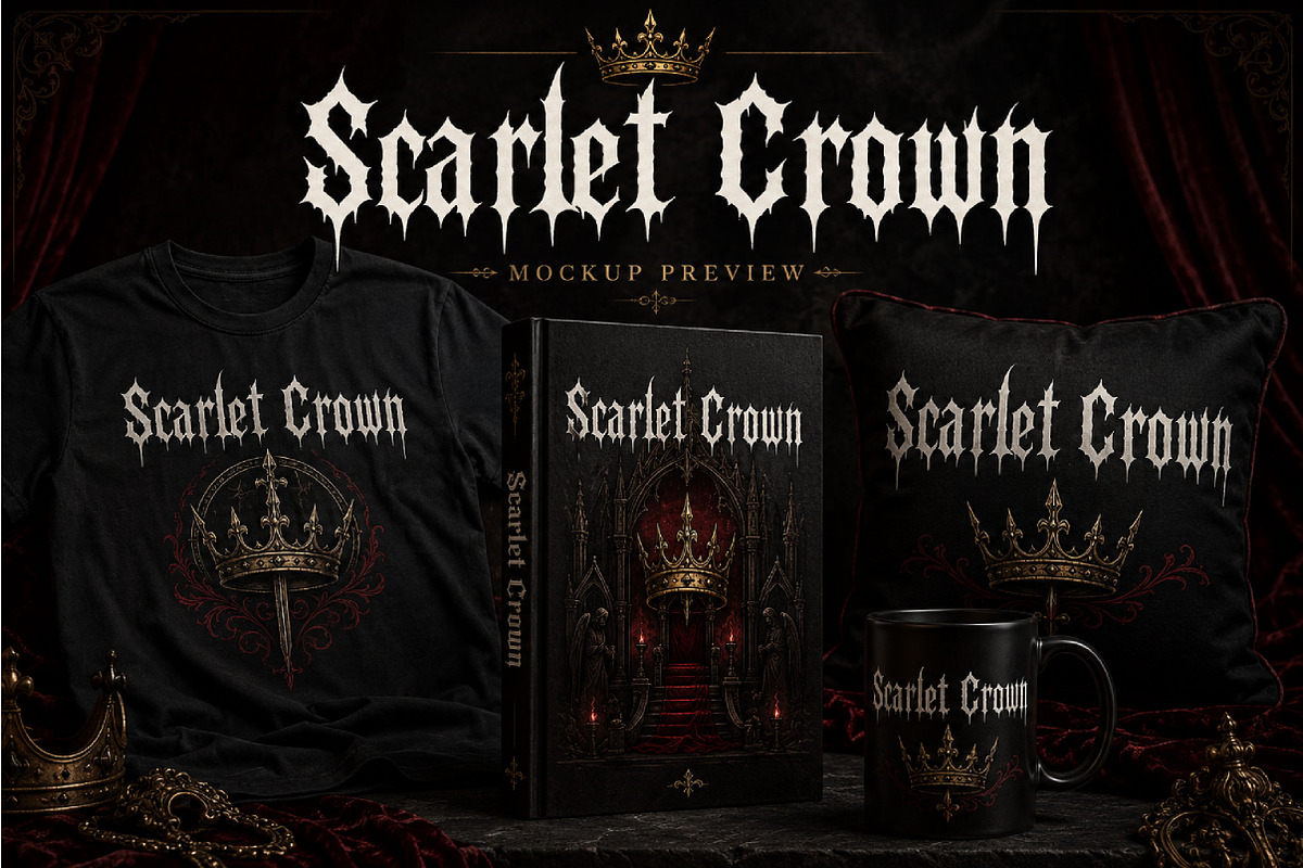 Scarlet Crown, a Blackletter Font by Wow Magic
