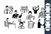 Business Teamwork Vector Icons, an Illustration by designvectx (Thumbnail 1 of 3)