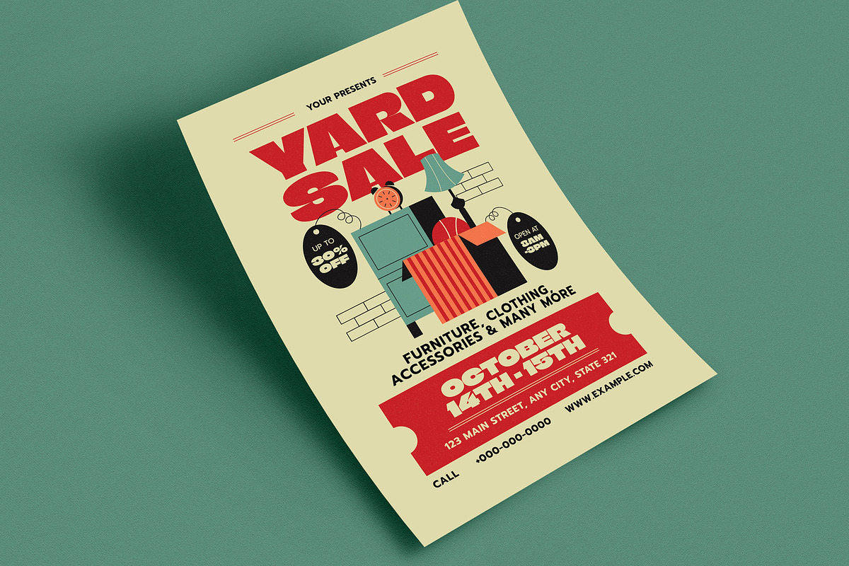 Retro Yard Sale Event Flyer, a Flyer Template by Guuver (Photo 2 of 3)