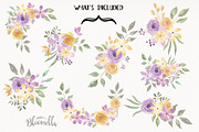 Watercolour Flowers Purple Lemon Kit, an Illustration by Bloomella (Thumbnail 7 of 7)