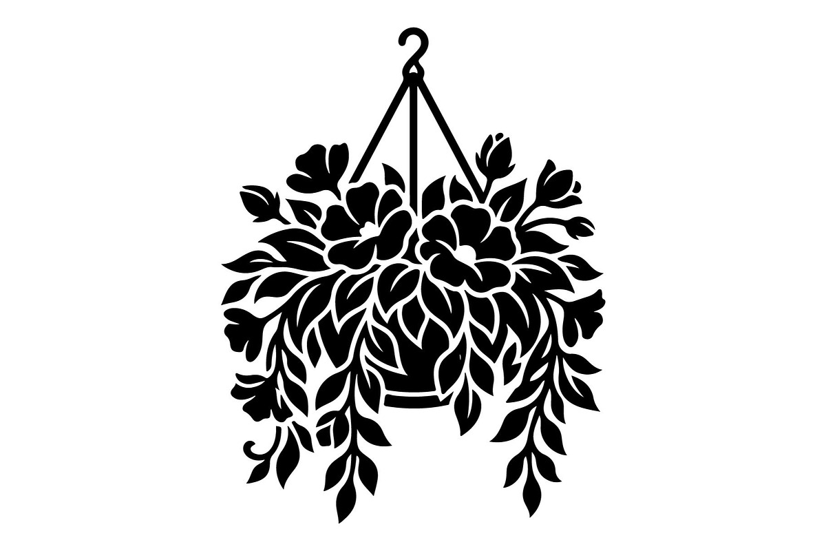 Hanging Plant Silhouette Bundle, an Object Graphic by hafijul (Photo 4 of 4)