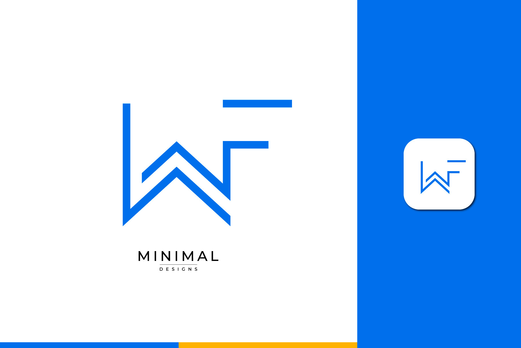Monogram icon logo WF, a Branding & Logo Template by idesign_4u