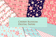 Cherry Blossom Flower Set, an Illustration by Mia's Graphic Design (Thumbnail 8 of 9)