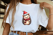 Christmas Cute Hedgehog Clipart, an Illustration by CrexoraLab (Thumbnail 3 of 5)