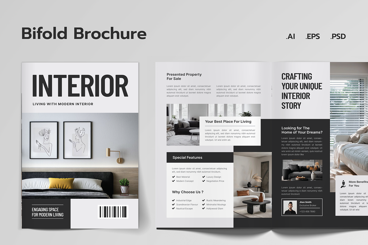 Home Interior Bifold Brochure, a Brochure Template by MMPixelCraft (Photo 1 of 4)