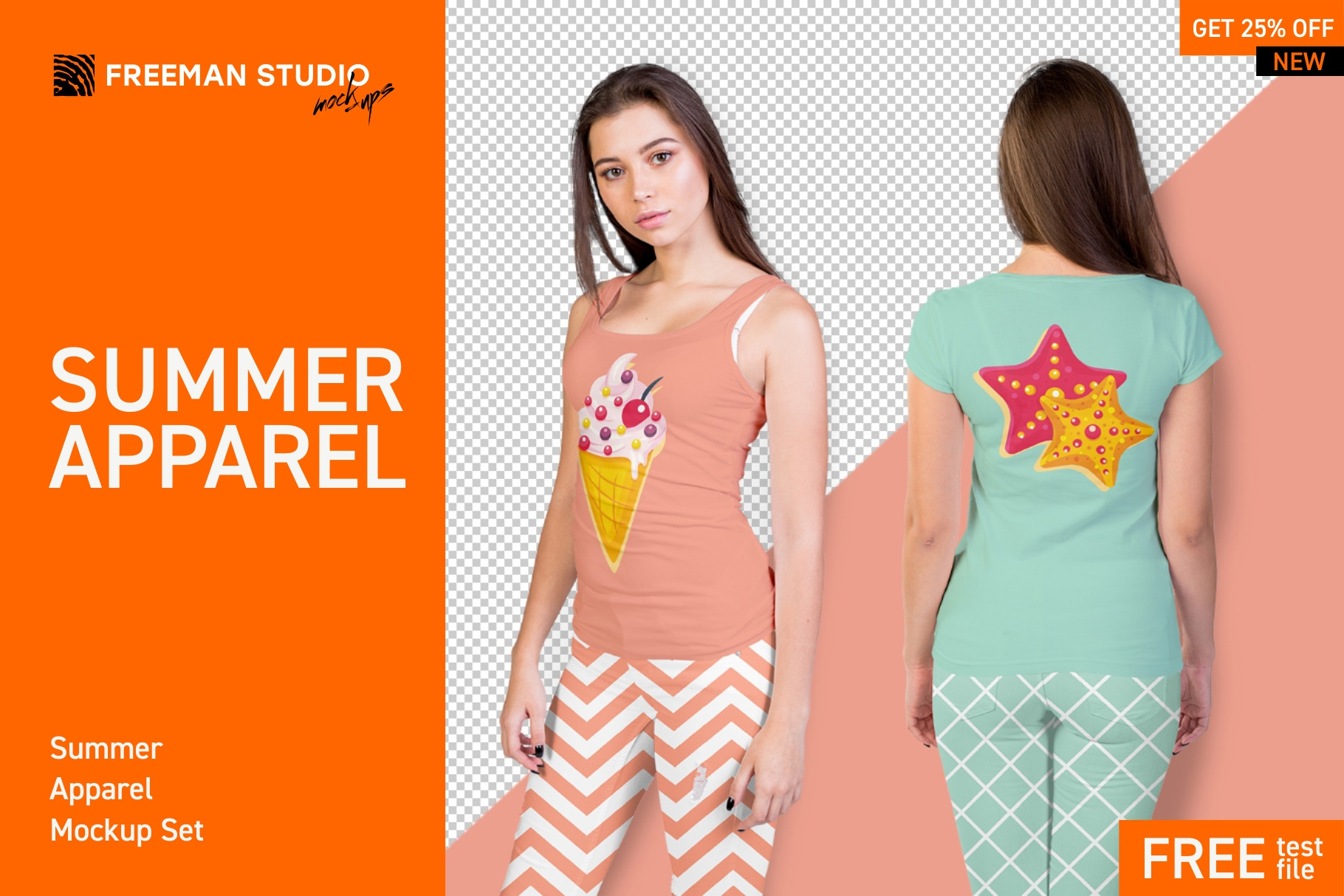 Summer Apparel Mock-Up Set, a Shirt Mockup by Freeman Studio