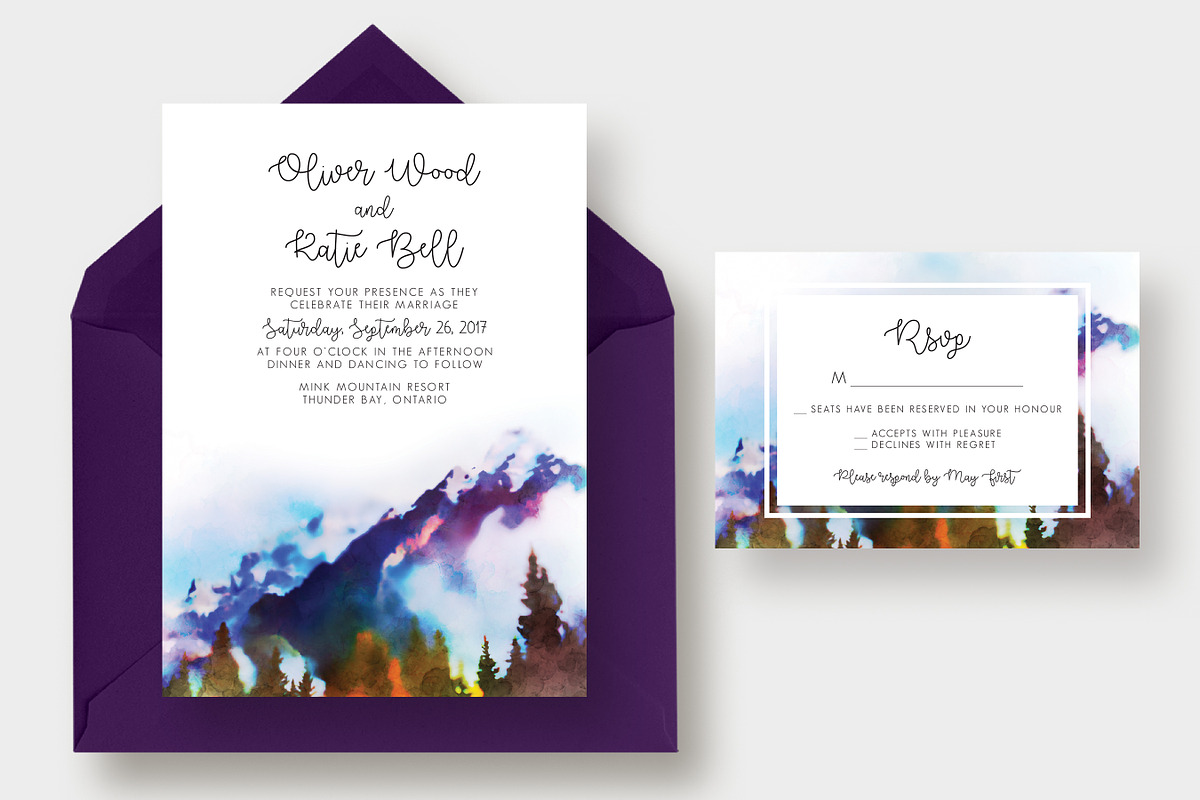 Landscape Wedding Collection Vol.2, an Invitation Template by Knotted ...