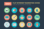 100+ Flat Internet Marketing Icons, a Duotone Icon by Vectors Market (Thumbnail 1 of 3)
