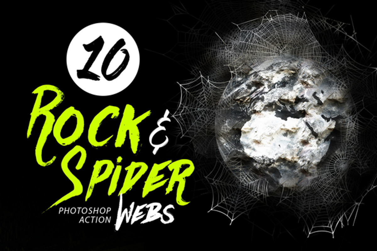 10 Rock & Spider Webs Photo Effect preview 6