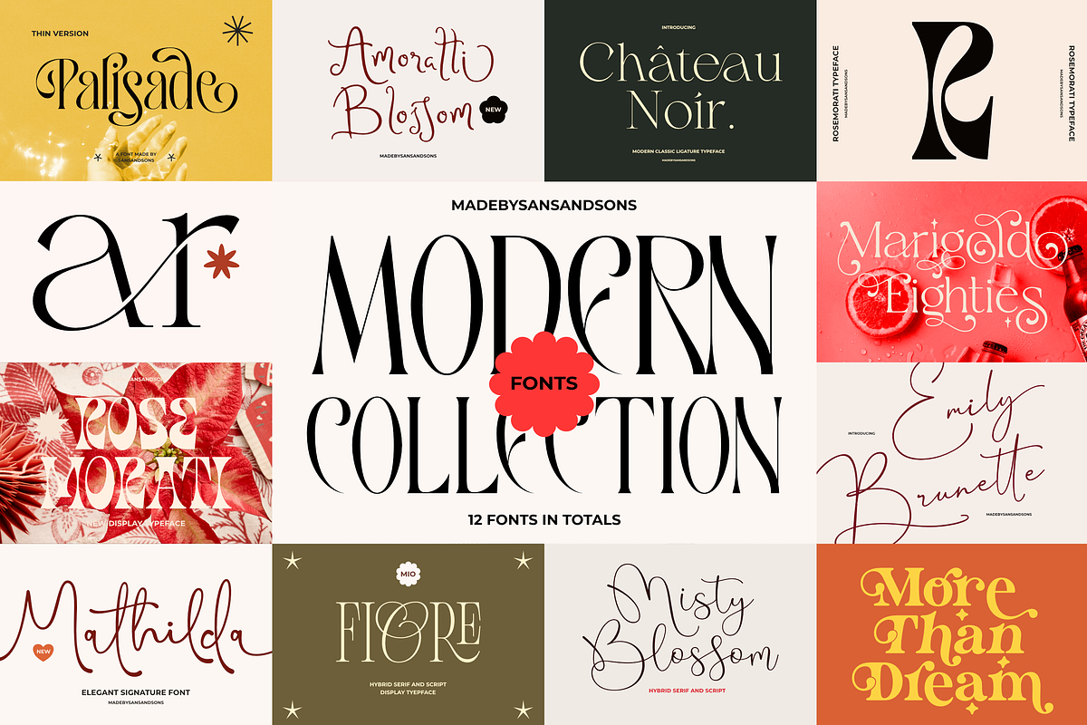 Modern Font Collection, a Serif Font by Sans & Sons (Photo 1 of 21)
