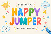 Happy Jumper - Child Cartoon Font, a Handwritten Font by KiddoGlyphs Studio (Thumbnail 1 of 6)