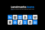 World Landmarks Icons, an Outline Icon by Brickclay (Thumbnail 2 of 8)