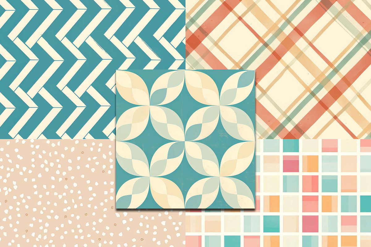 Retro Digital Paper Pattern, a Pattern Graphic by BusyDaydesign (Photo 3 of 9)