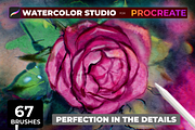 67! WATERCOLOR Procreate brushes, a Brush Add-On by Graphics Resources (Thumbnail 1 of 11)
