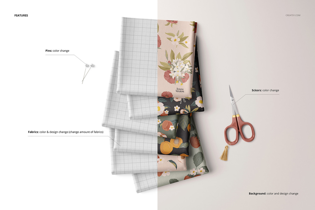 Folded Fabris Mockup (24/FFv.11), a Product Mockup by creatsy5 (Photo 3 of 8)