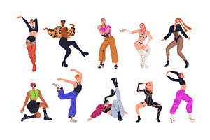 Dancers performing vogue dance set, a Person Illustration by Good Studio