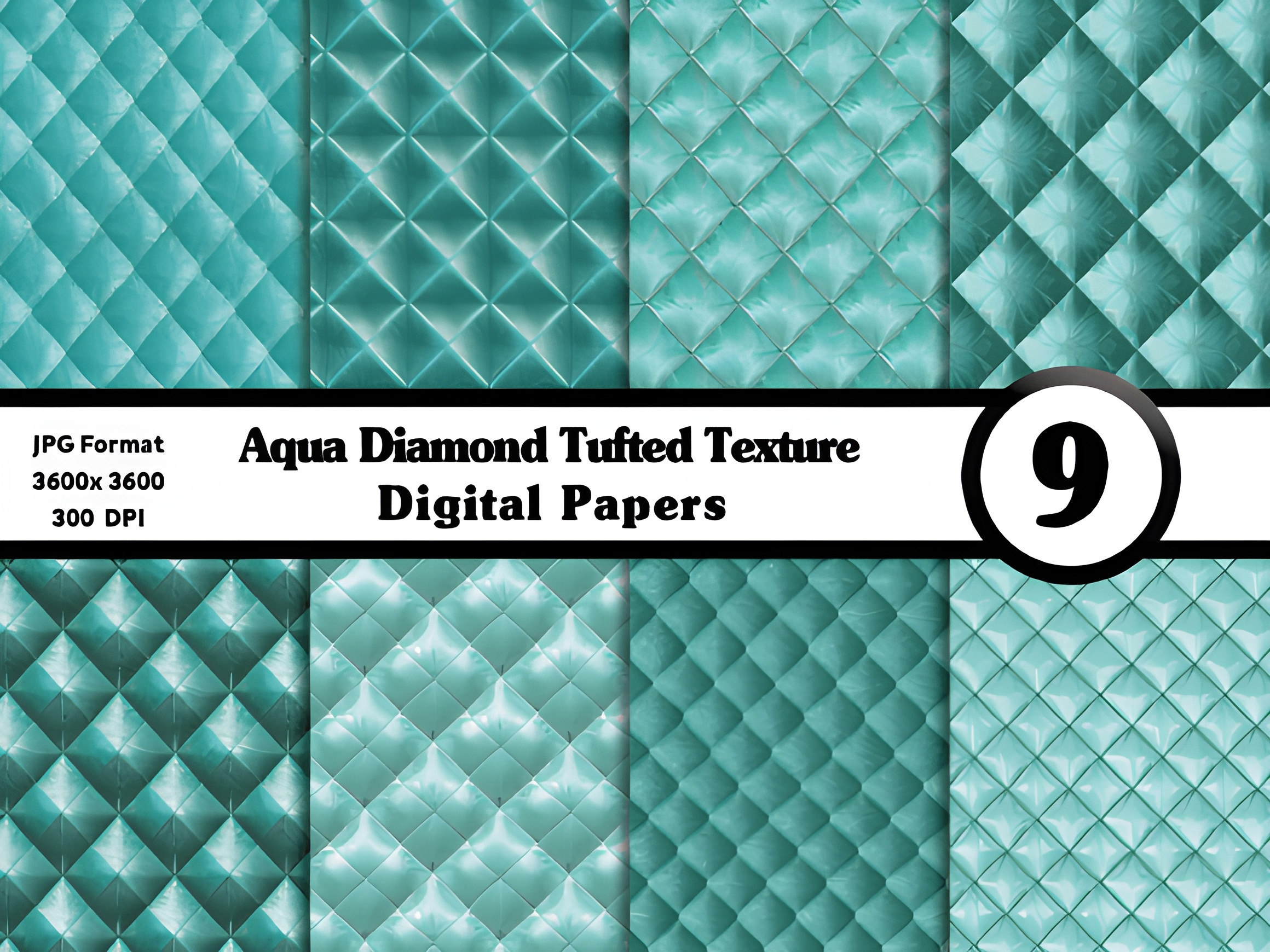 Aqua Diamond Tufted DigitalTextures, a Texture Graphic by Dizzy Art Studio